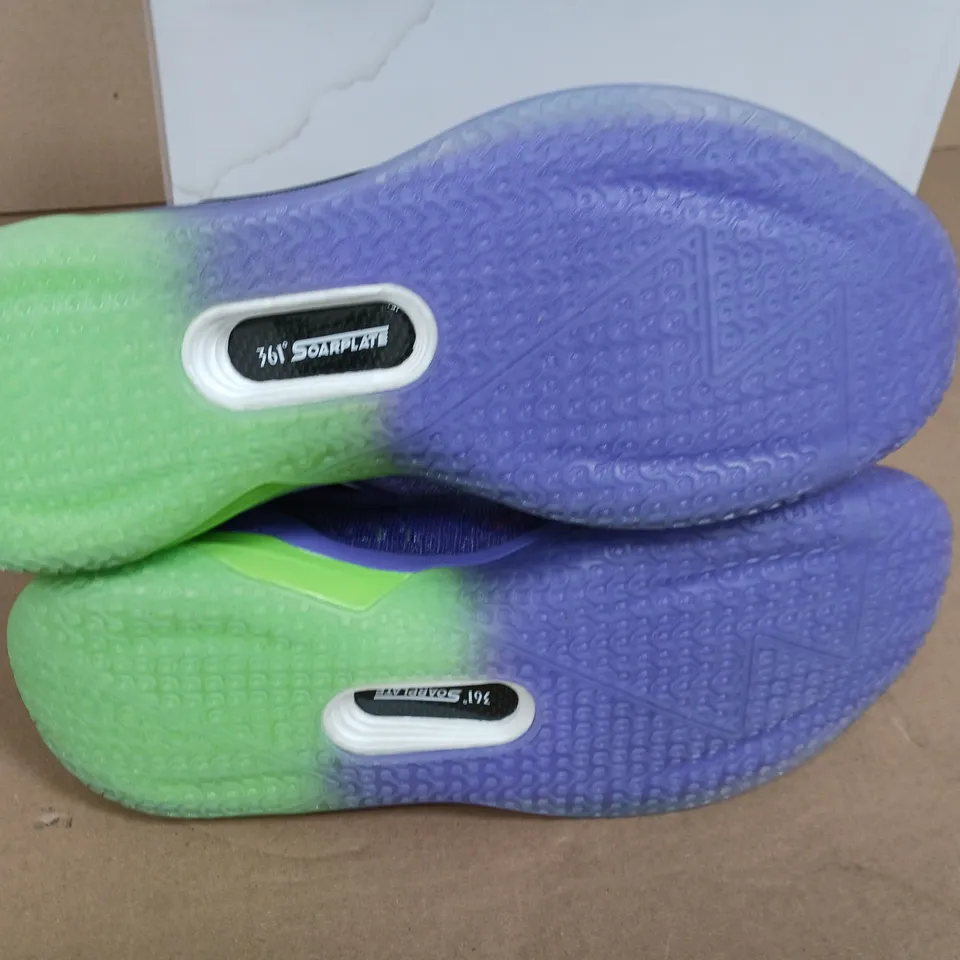 BOXED PAIR OF 361 QUIKBONE TRAINERS IN PURPLE - UK 11.5