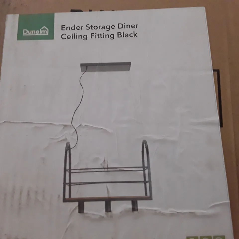 BOXED 3NDER STORAGE DINER CEILING FITTING BLACK
