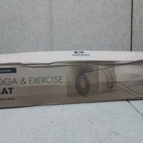 BOXED YOGA AND EXERCISE MAT ORANGE & NAVY