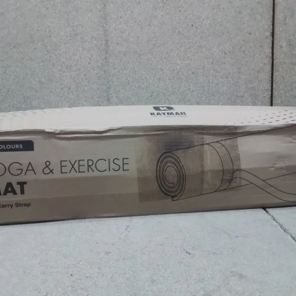 BOXED YOGA AND EXERCISE MAT ORANGE & NAVY