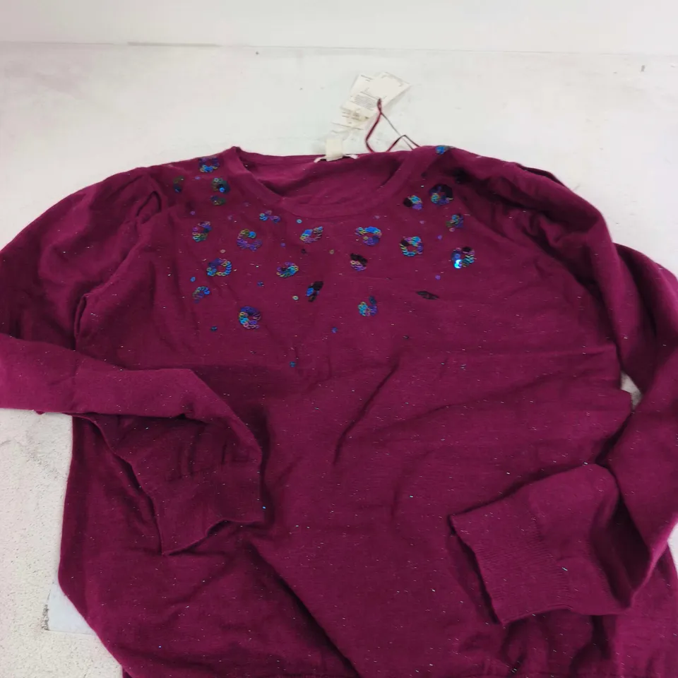 MUDFLOWER MAGENTA KNIT JUMPER – UK 12