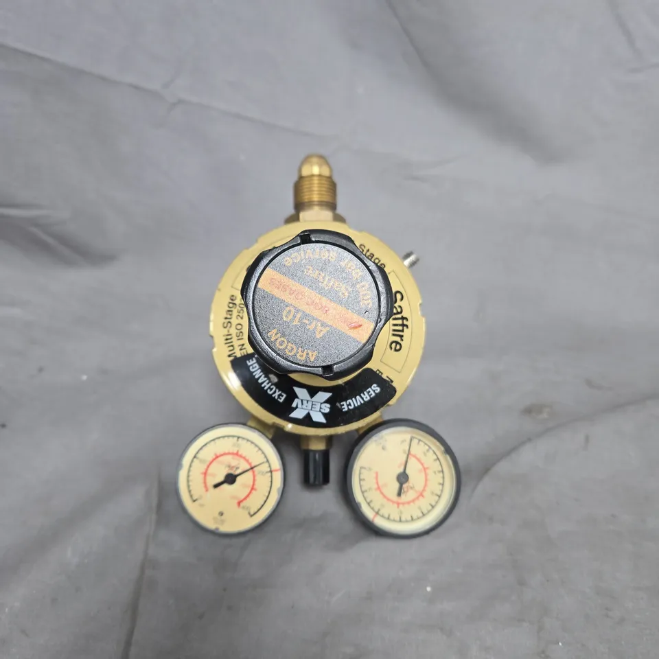 SAFFIRE BRASS GAS PRESSURE REGULATOR WITH DUAL GAUGES 