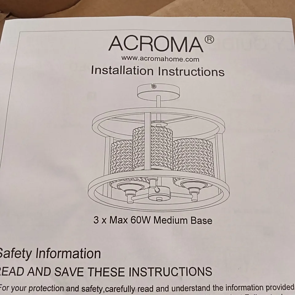 BOXED ACROMA LIGHT - BRONZE/GLASS (1 BOX)