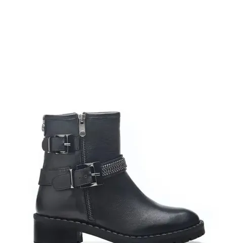 BOXED MODA IN PELLE CATANER BIKER BOOTS IN BLACK - SIZE 5