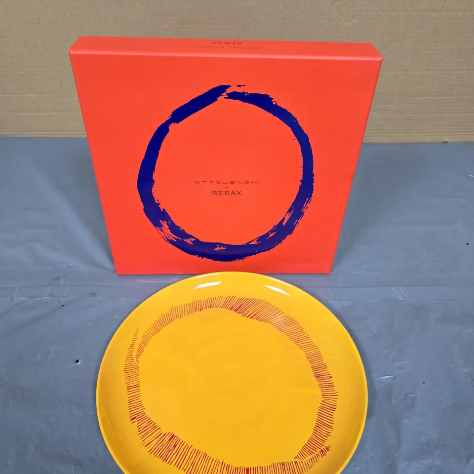 Ottolenghi × Serax ceramic plate – yellow with red ring motif (boxed) - X2
