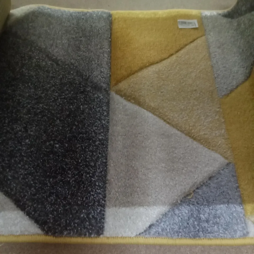 ENGELMAN TUFTED YELLOW/GREY/BLACK RUG 60X230CM