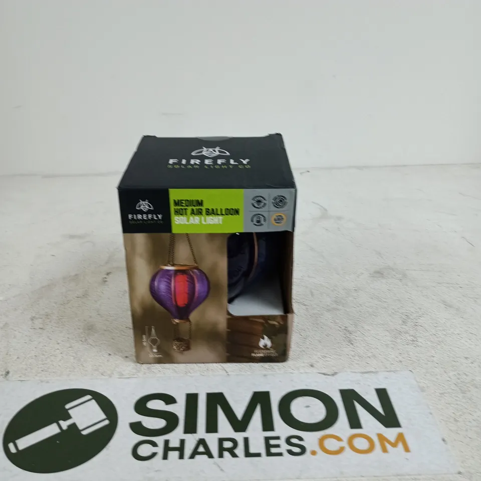 FIREFLY SOLAR LIGHT – MEDIUM HOT AIR BALLOON GARDEN LANTERN (BOXED)