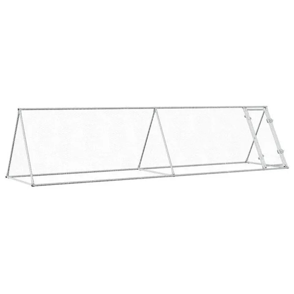 BOXED VIDAXL CHICKEN CAGE SILVER 400X105X91 CM GALVANISED STEEL