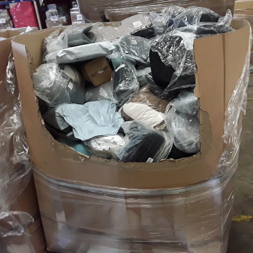 PALLET OF ASSORTED ITEMS TO INCLUDE: DUVET SET, ORTHOBLOCK KNEE PILLOW, CONTOUR MEMORY FOAM CERVICAL PILLOW ETC