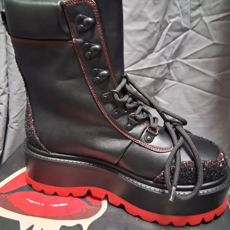 BRAND NEW BOXED RICHARD O'BRIEN'S ROCKY HORROR SHOW X KOI THE TIME WARP PLATFORM BOOTS BLACK SIZE 6