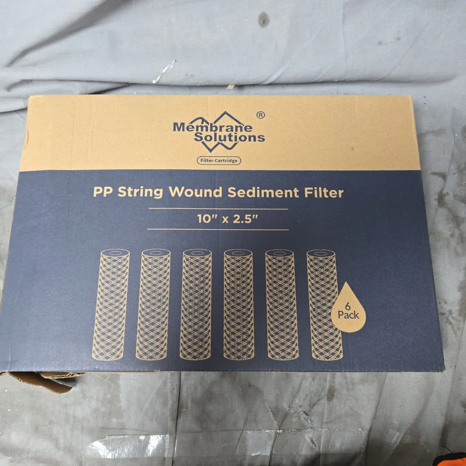 MEMBRANE SOLUTIONS PP STRING WOUND SEDIMENT FILTER 10" X 2.5" – 6 PACK (BOXED)