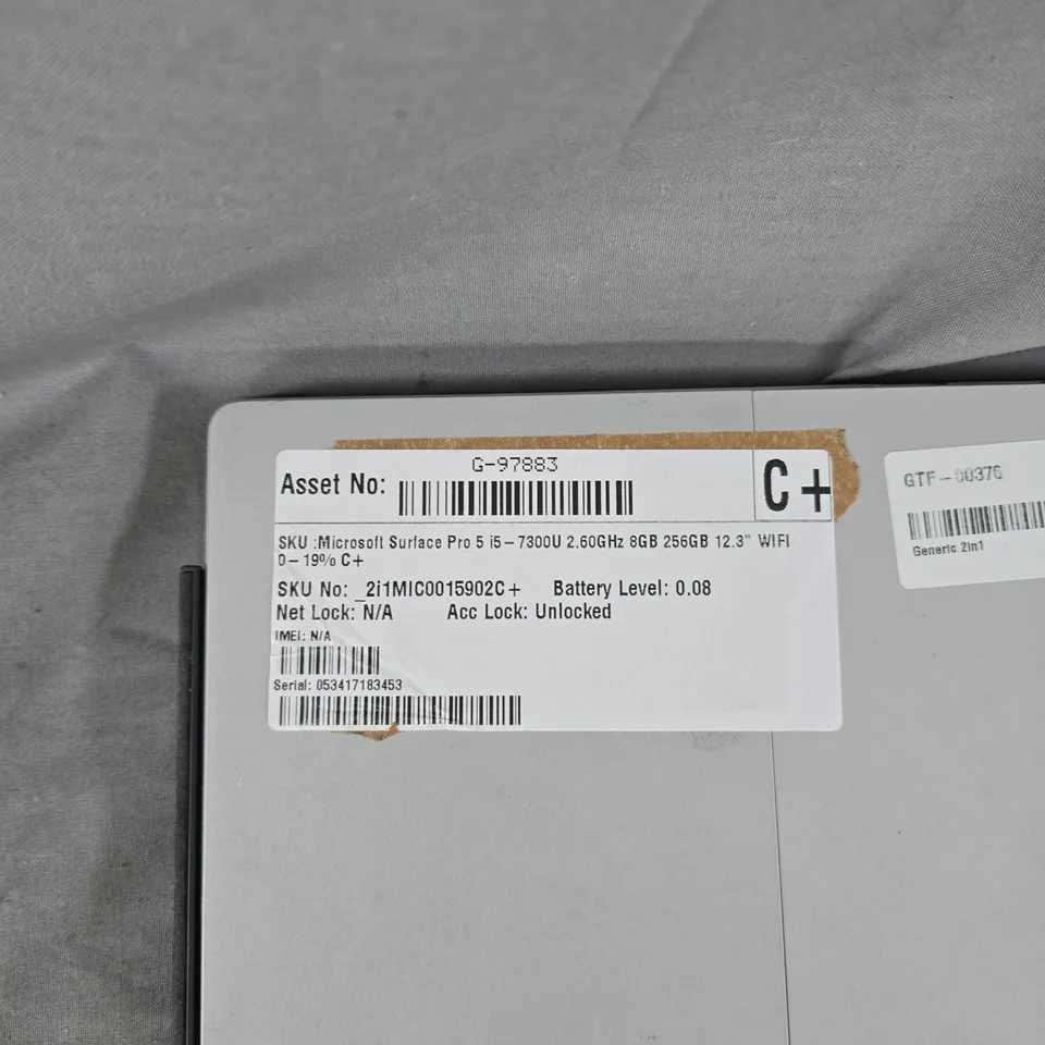 MICROSOFT SURFACE PRO 5 TABLET WITH KEYBOARD – I5, 8GB RAM, 256GB STORAGE