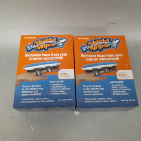 BOXED INSHIELD WIPER SET OF 2 MULTI-USE MICROFIBRE CLEANSERS