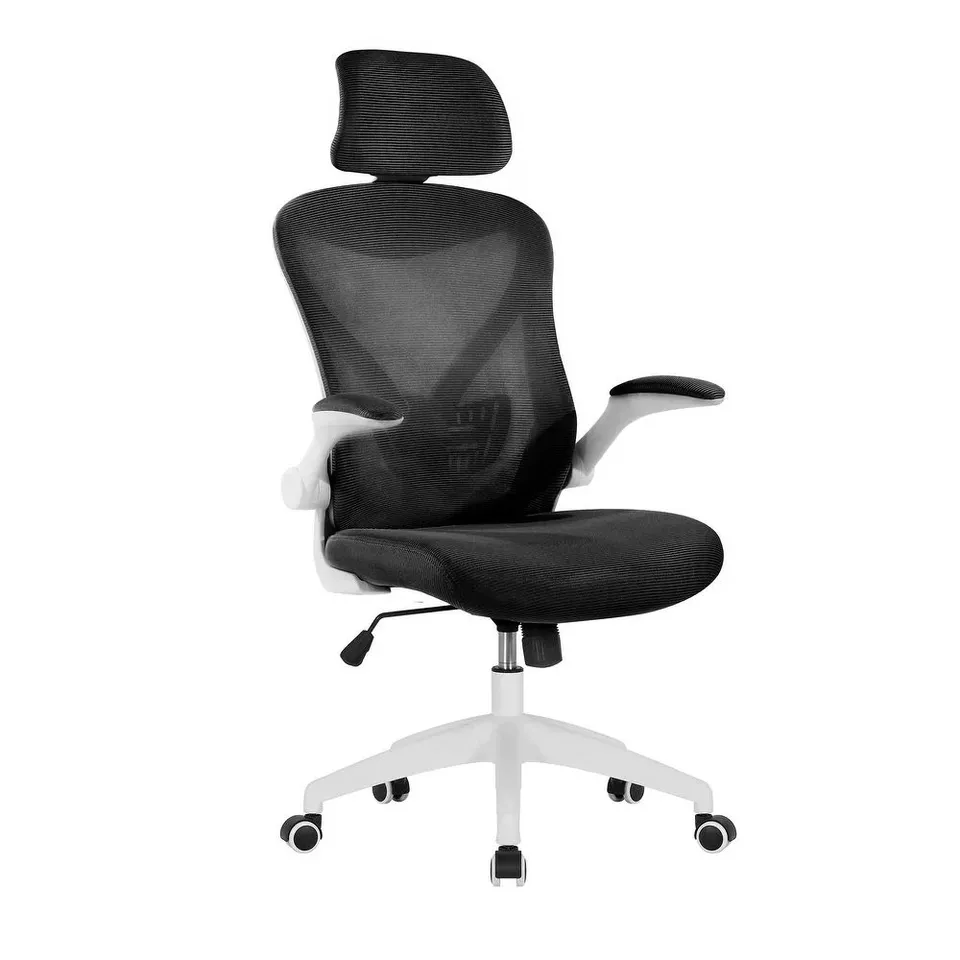 BRAND NEW PORTHOS HOME RAIF OFFICE CHAIR, MESH BACK, CENTRAL TILT, FLIP-UP ARMRESTS -BLUE-