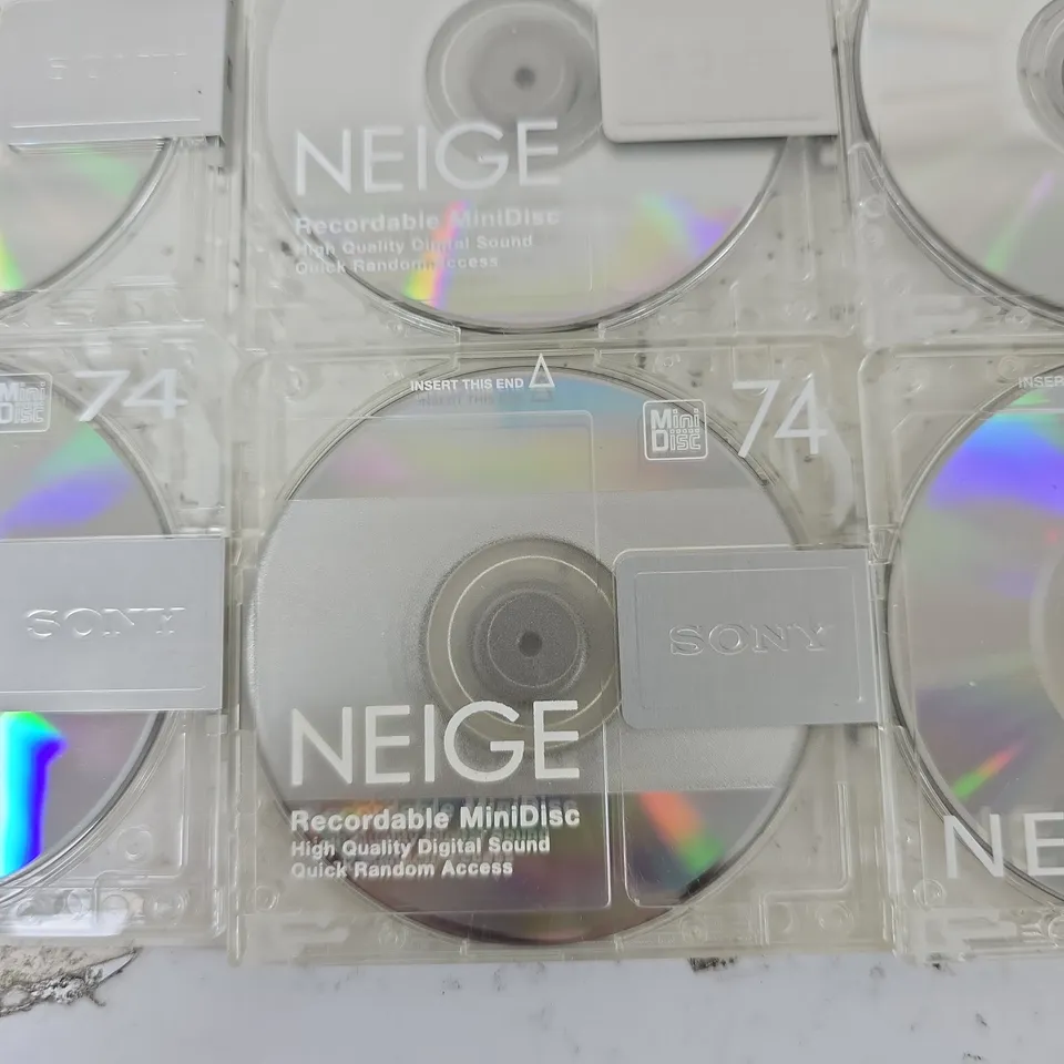 SONY NEIGE 74-MIN RECORDABLE MINIDISCS – MULTI-DISC PACK (10)