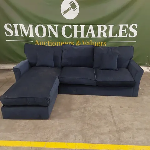 QUALITY DESIGNER THE BISHOPSTROW CHAISE STORAGE SOFA - BLUE FABRIC RIBBON