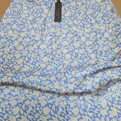 PHASE EIGHT PHILLIPA SKIRT IN POWDERED BLUE & IVORY - UK 14