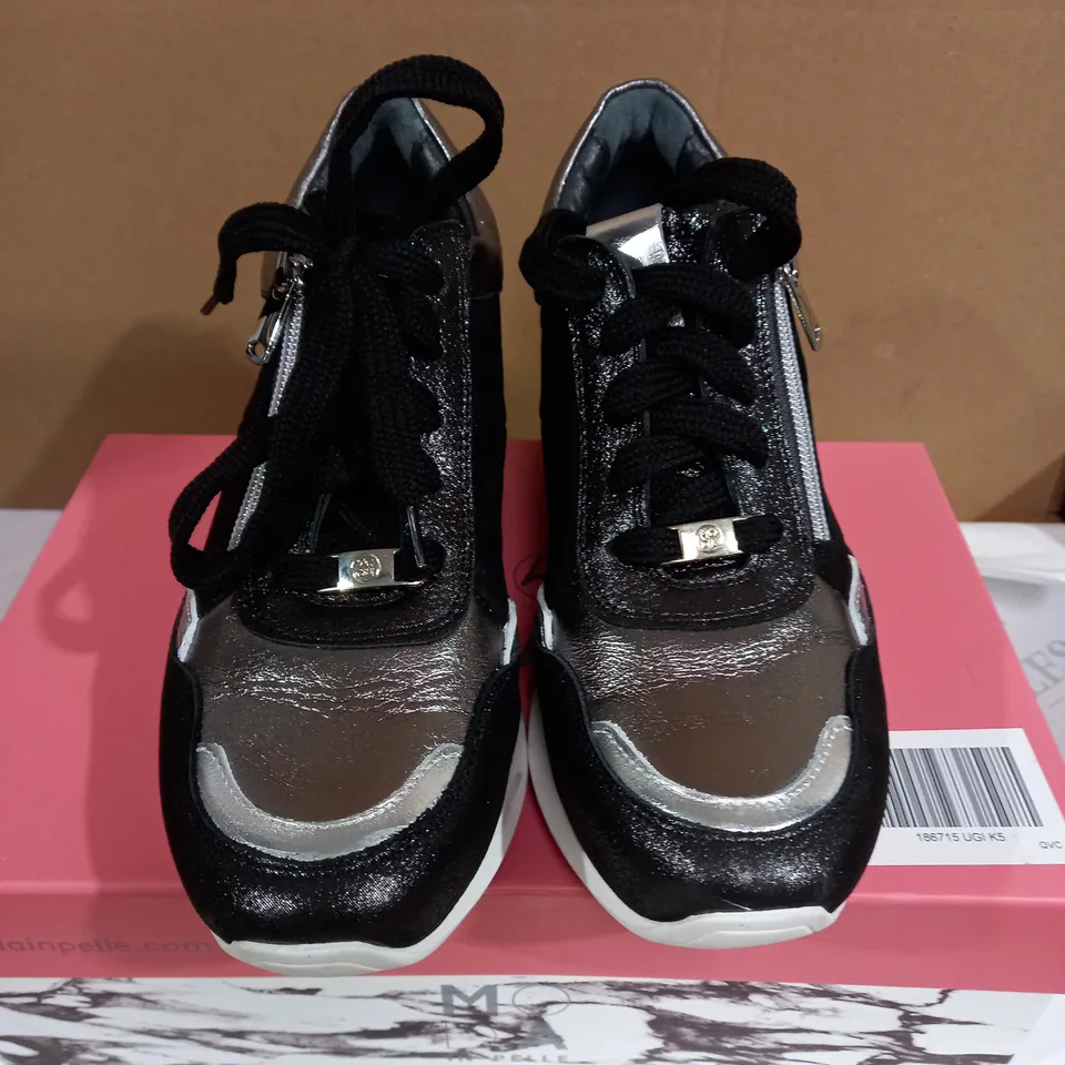 MODO IN PELLE BLOSSOME PEWTER FAUX LEATHER TRAINERS EU SIZE 38