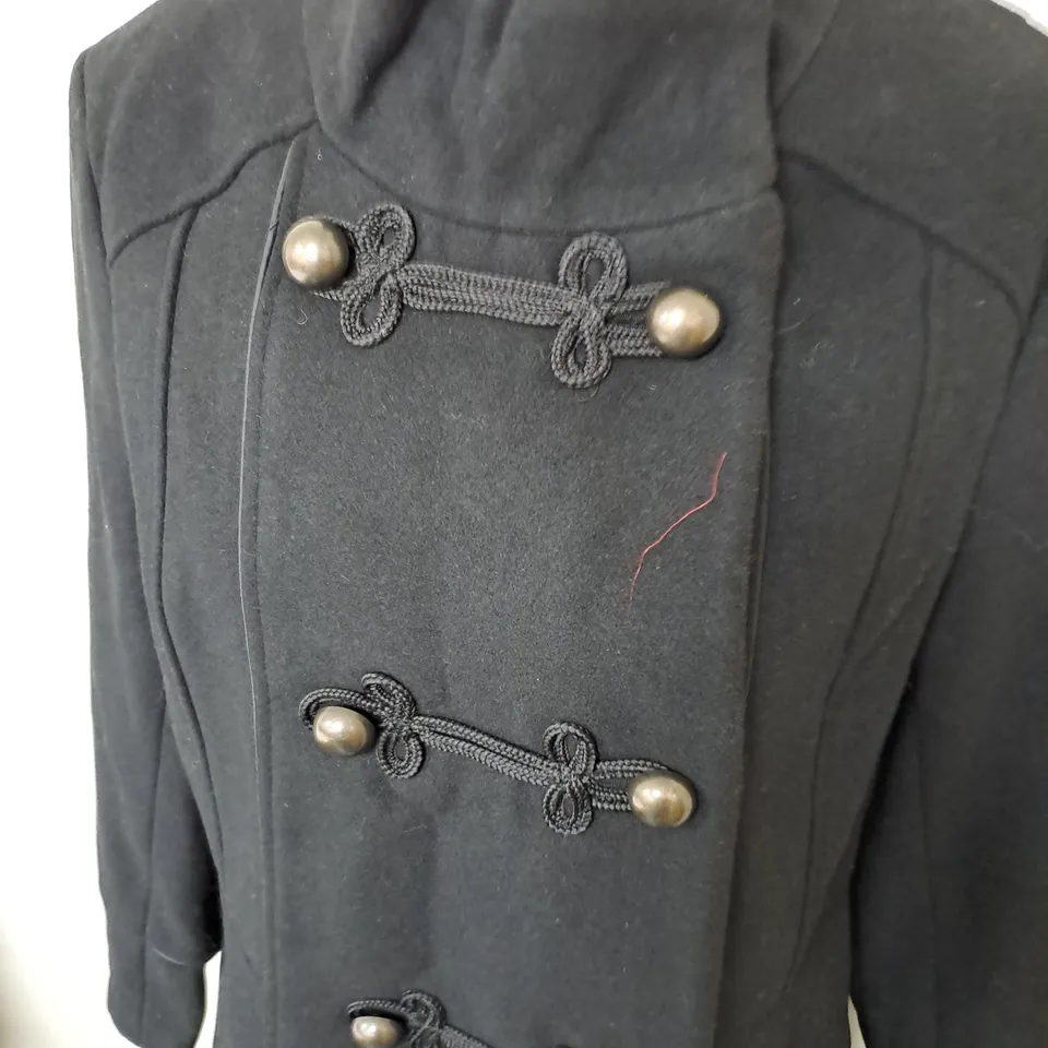 MONSOON BLACK MILITARY COAT - UK 14