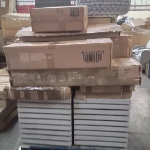 PALLET OF ASSORTED HOUSEHOLD GOODS AND PRODUCTS TO INCLUDE;PLANTERS,RATTAN CHAIR,PARASOL