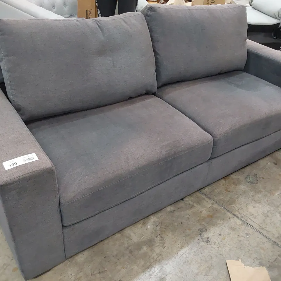 DESIGNER THREE SEATER SOFA CHARCOAL FABRIC 