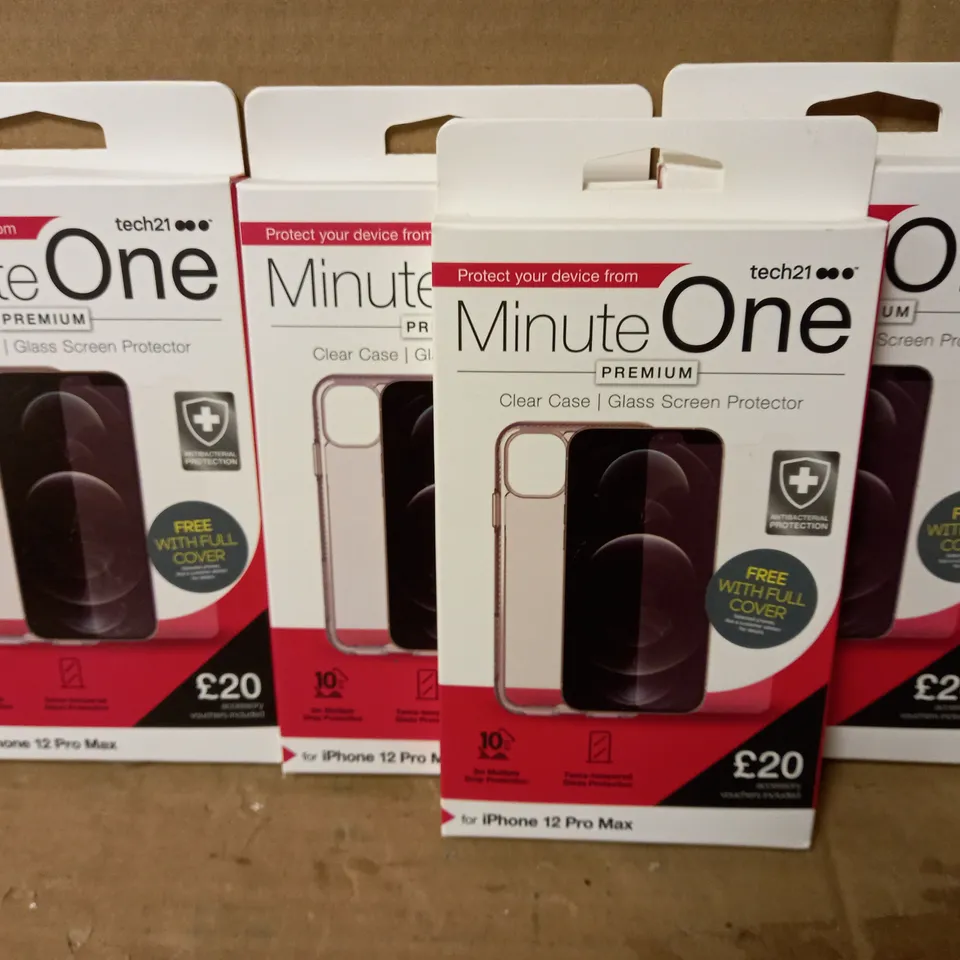 LOT OF 4 MINUTE ONE CLEAR CASES FOR IPHONE 12 PRO MAX