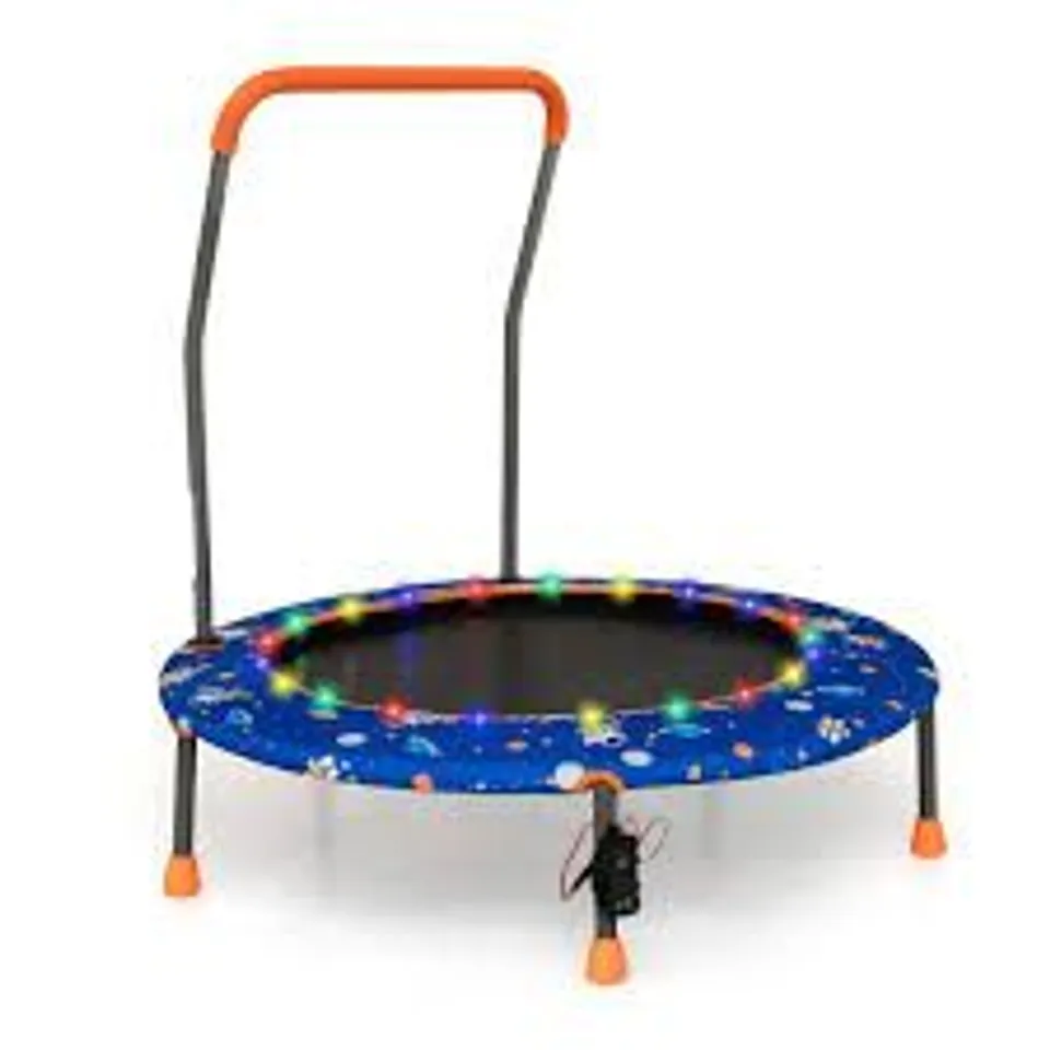 BOXED COSTWAY 92cm CHILDREN'S TRAMPOLINE MINI TRAMPOLINE WITH LED LIGHTING