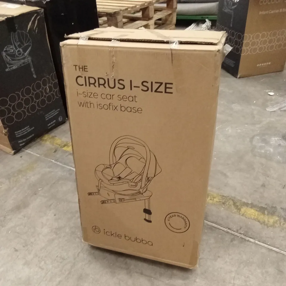 BOXED ICKLE BUBBA THE CIRRUS I-SIZE CAR SEAT WITH ISOFIX BASE