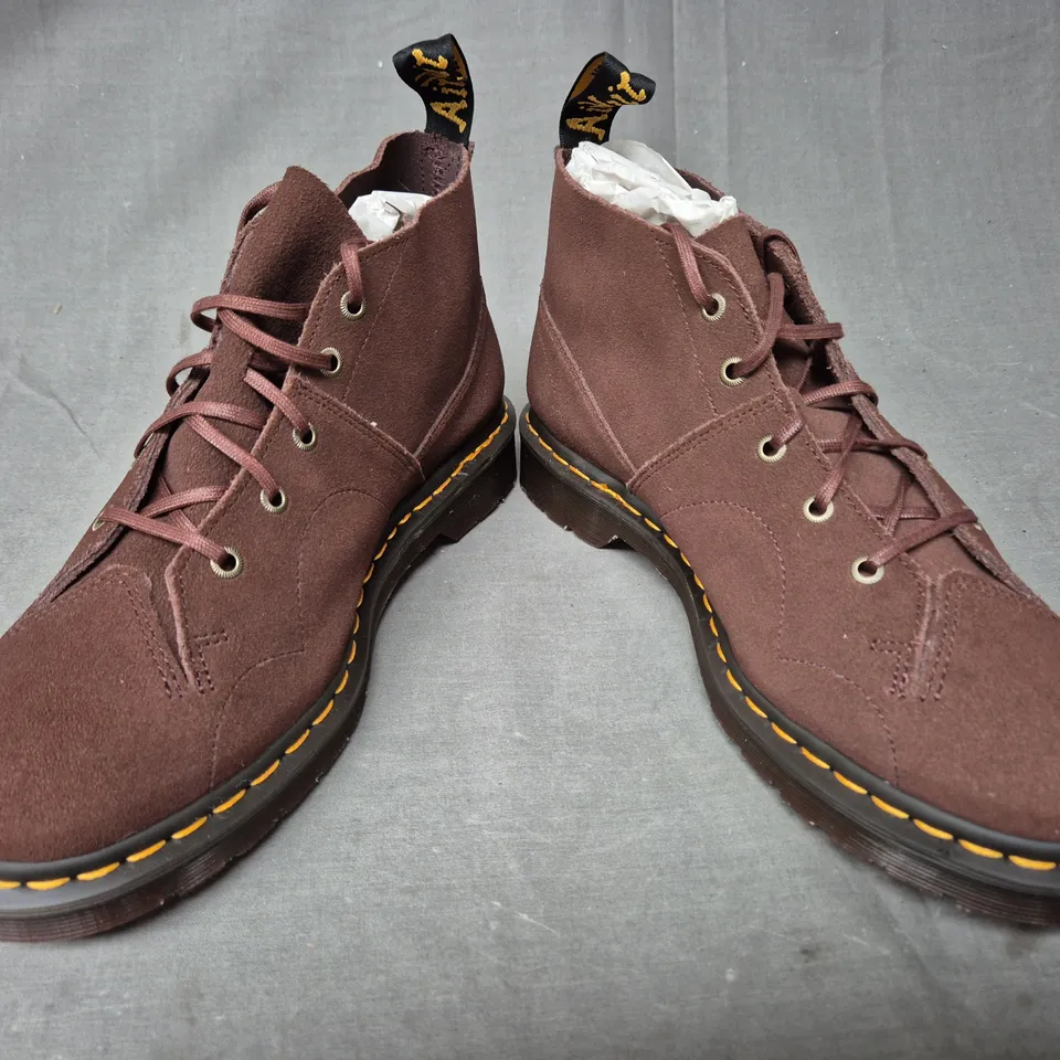 BOXED PAIR OF DR MARTENS CHURCH ANKLE BOOTS IN DARK BROWN UK SIZE 9