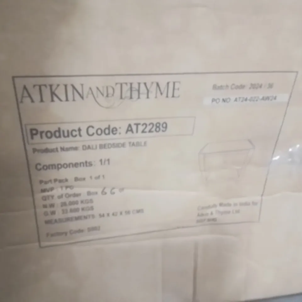 BOXED DALI BEDSIDE TABLE 