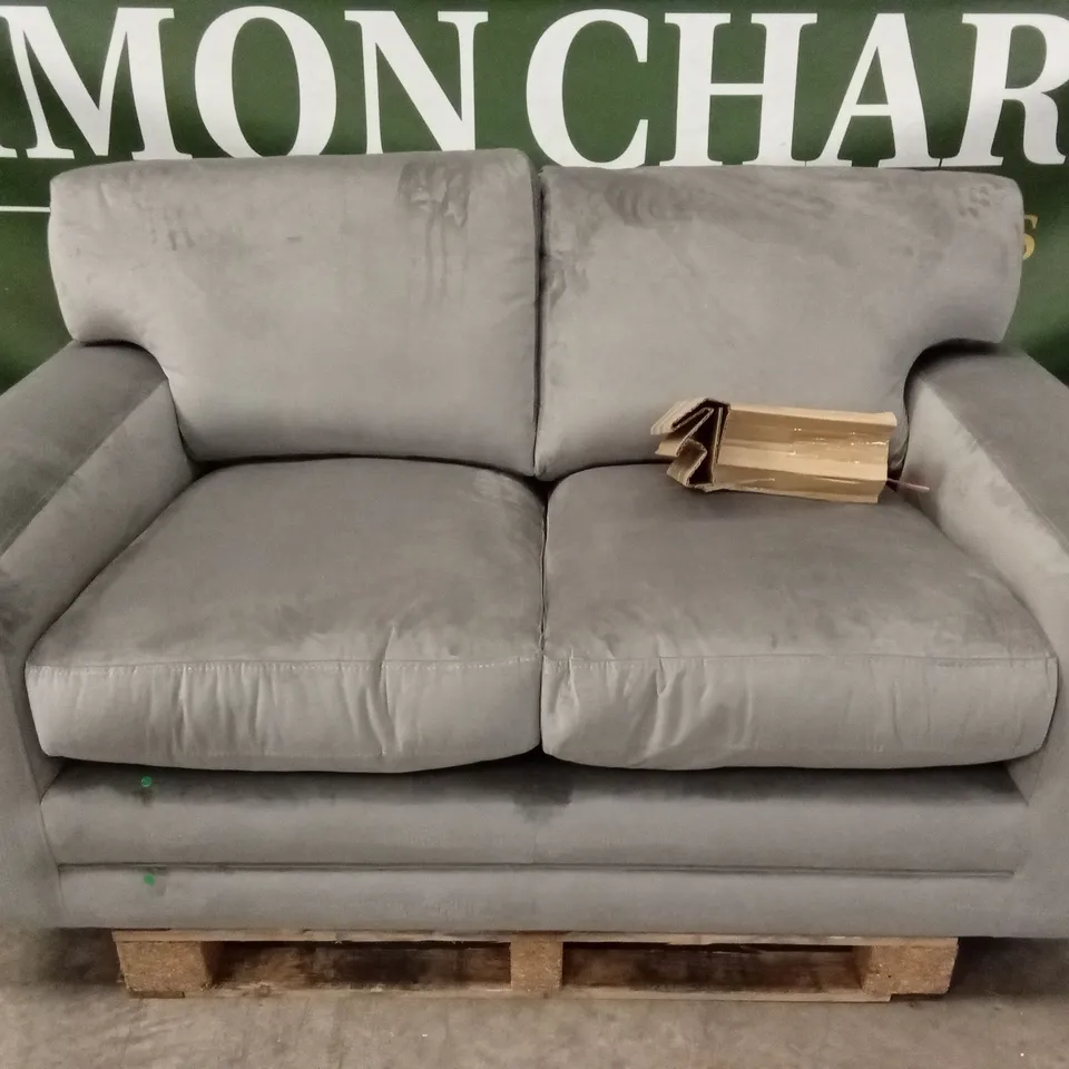MANHATTAN 2 SEATER SOFA, GREY HOUSE VELVET