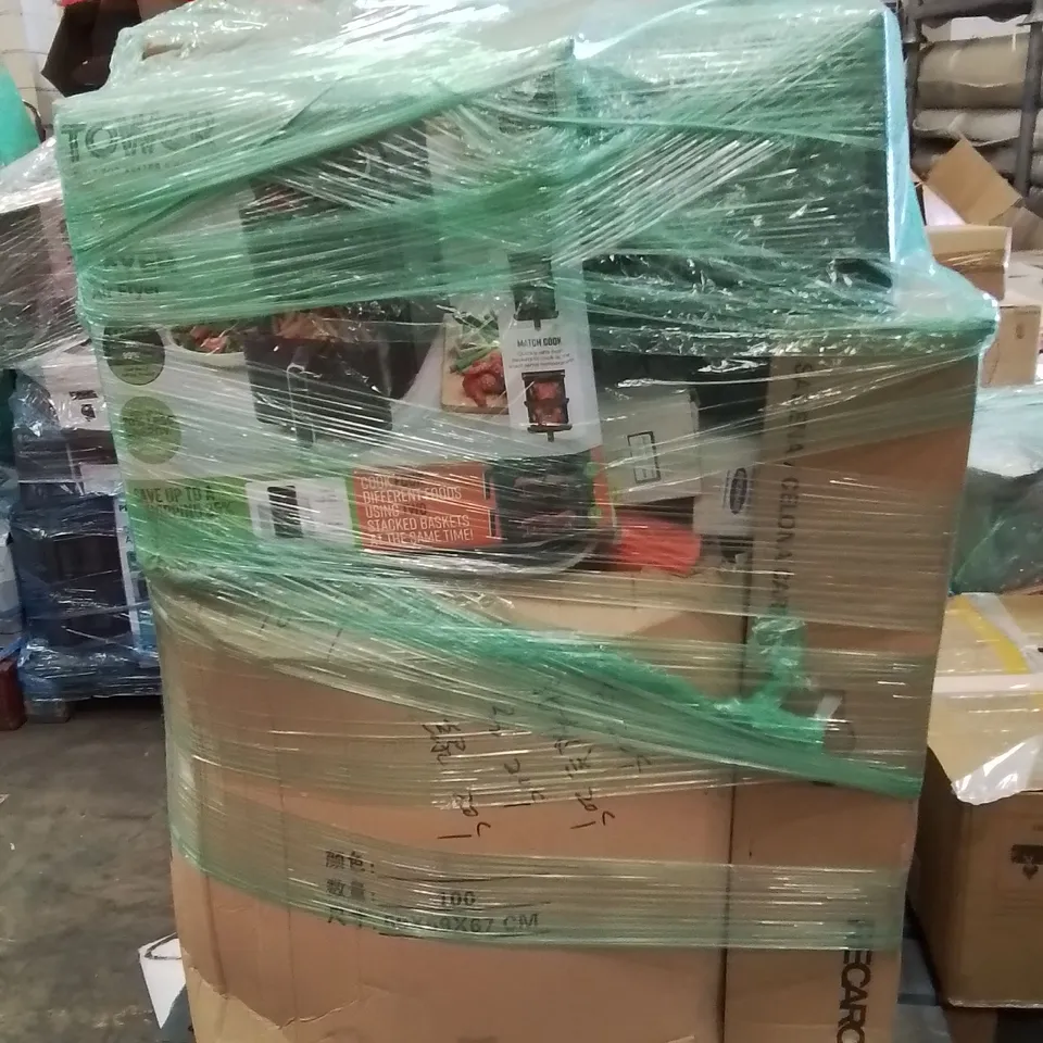 PALLET OF ASSORTED HOUSEHOLD GOODS AND PRODUCTS TO INCLUDE;AIR FRYER,SWIMMING POOL,BABY CARRIER,TRAINING CONES,VACUUM CLEANER 