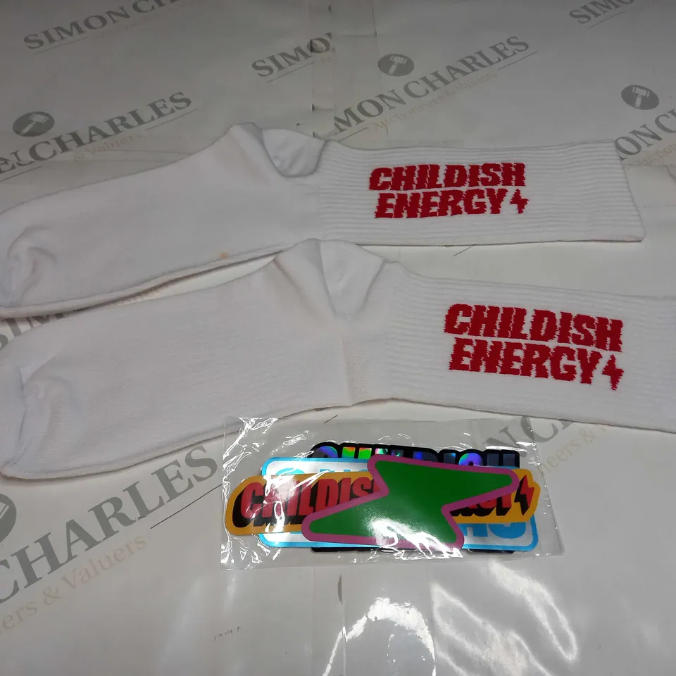 CHILDISH ENERGY SOCKS ON WHITE