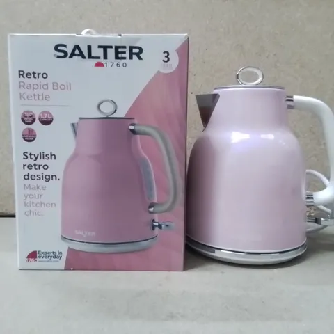 BOXED SALTER RETRO RAPID BOIL KETTLE 1.7L PINK