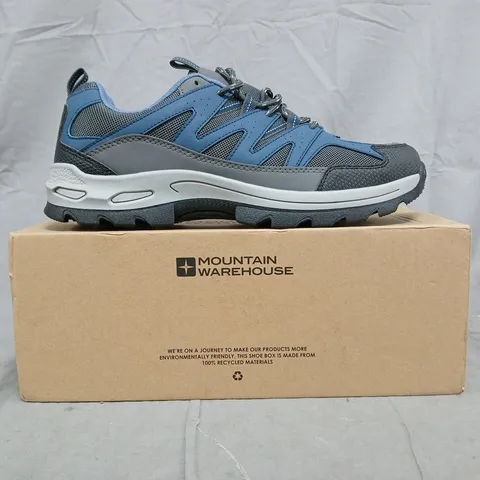 BOXED PAIR OF MOUNTAIN WAREHOUSE HIGHLINE II WALKING SHOES IN NAVY SIZE UK 11