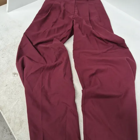 H&M WOMEN'S BURGUNDY WIDE-LEG TROUSERS – UK 8 (EU 36, US 4)