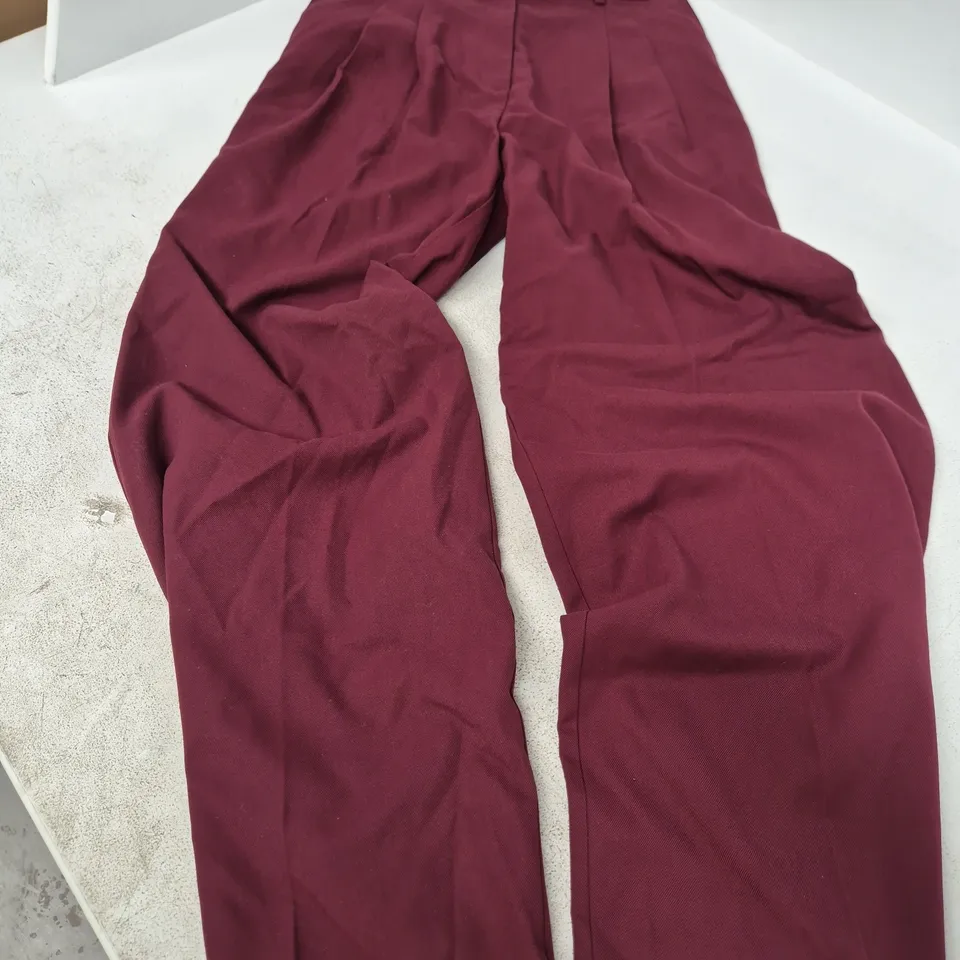 H&M WOMEN'S BURGUNDY WIDE-LEG TROUSERS – UK 8 (EU 36, US 4)
