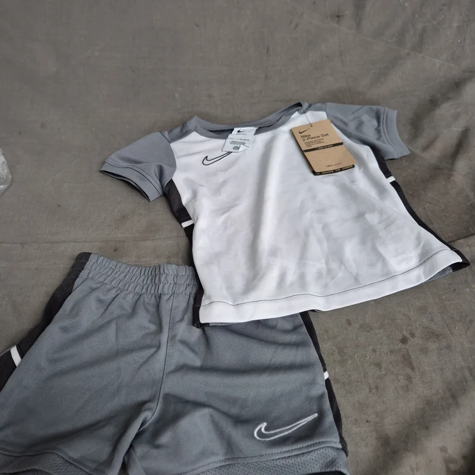 NIKE KIDS' SPORTS TOP & SHORTS SET – GREY & WHITE (TWO-PIECE) - AGED 18 MONTHS