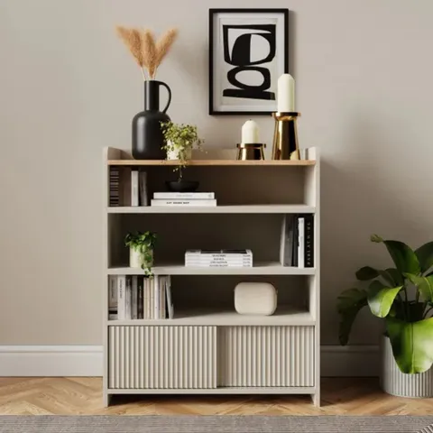 BOXED GEORGI LOW BOOKCASE - NATURAL (1 BOX)
