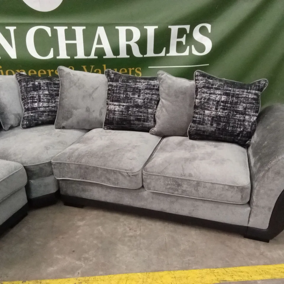 LANA FABRIC AND FAUX LEATHER LEFT HAND CORNER GROUP SOFA RRP £1109