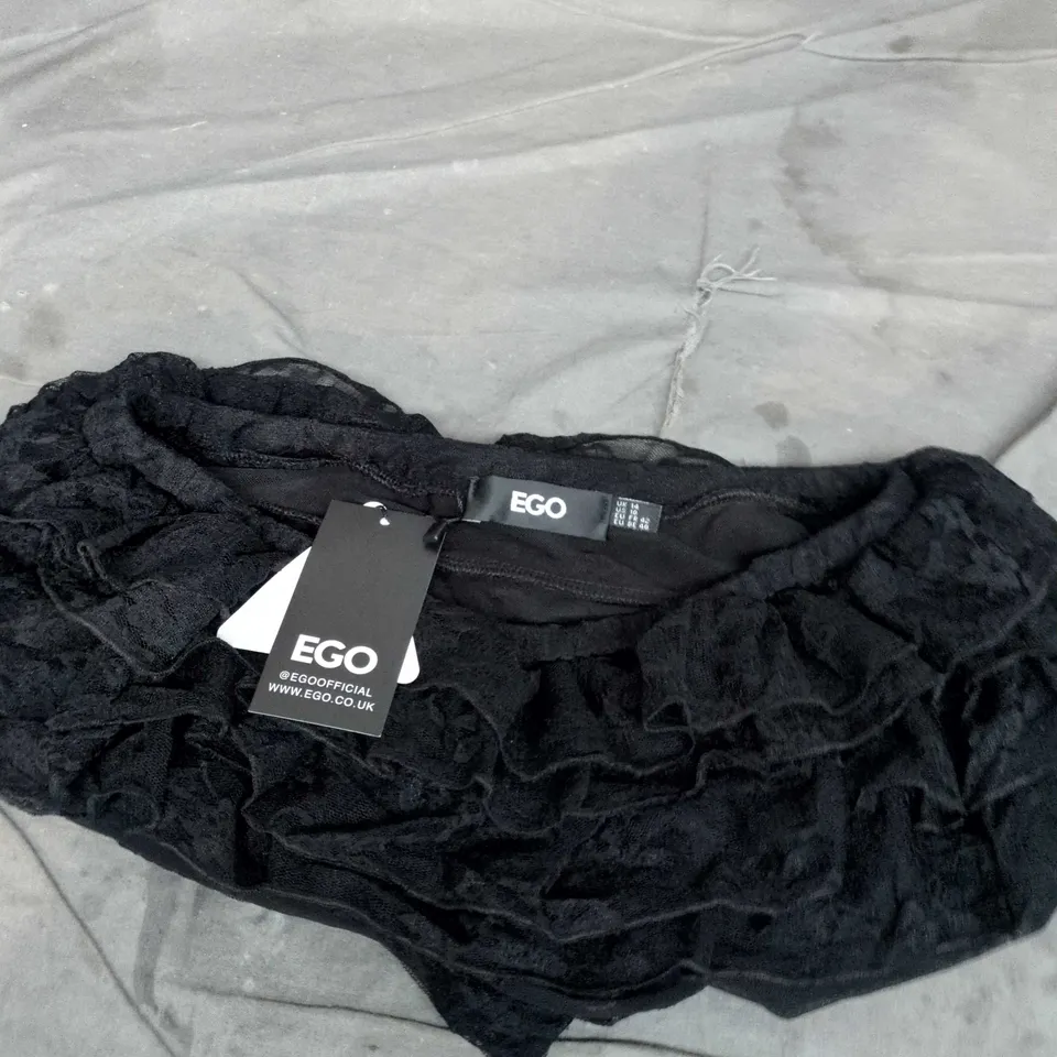 EGO BLACK LACE LOW RISE SHORTS – UK 14