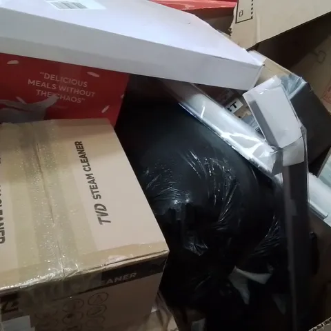 PALLET OF ASSORTED HOUSEHOLD GOODS AND PRODUCTS TO INCLUDE;STEAM CLEANER,SHOWER MIXER SET,BLINDS