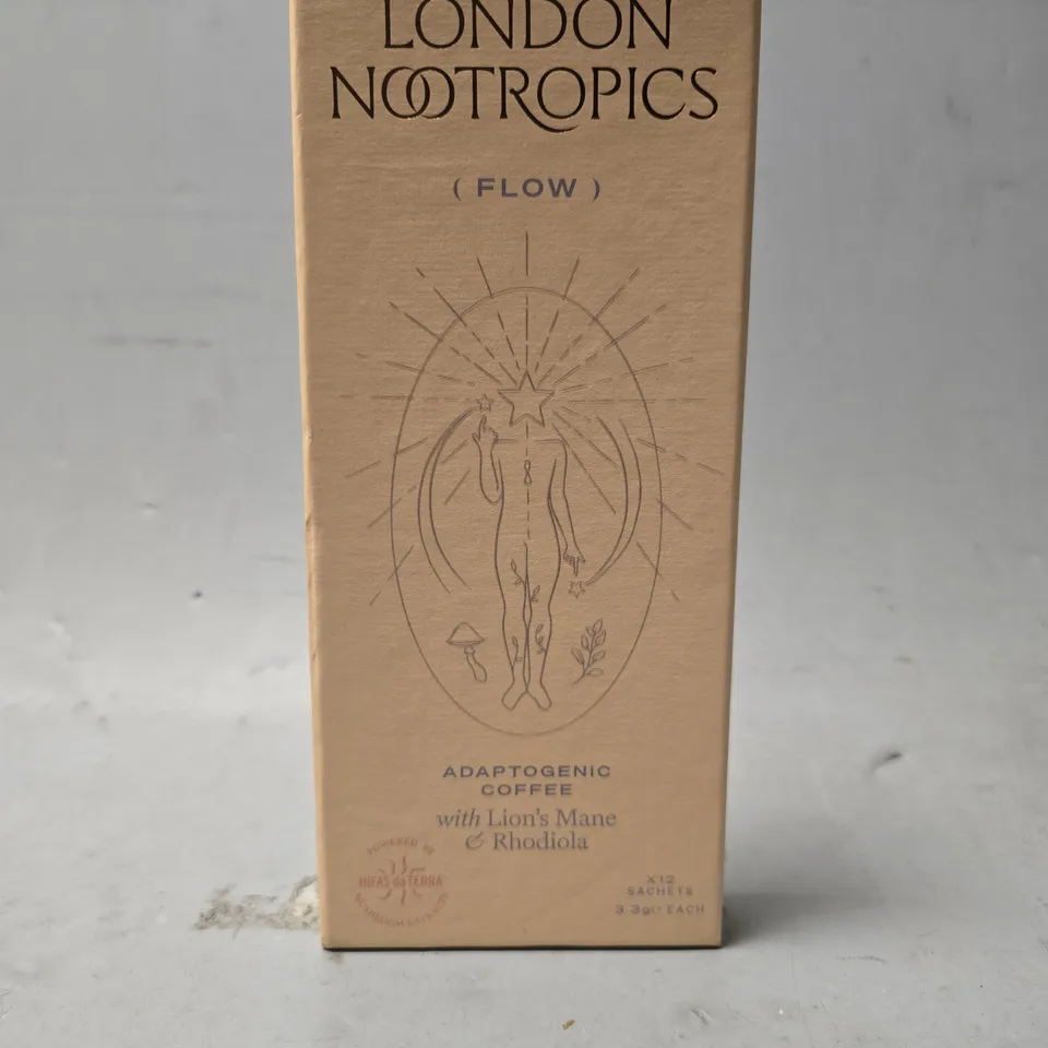 SEALED LONDON NOOOTROPICS FLOW ADAPTOGENIC COFFEE WITH LIONS MANE & RHODIOLA 