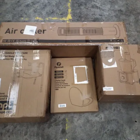 PALLET CONTAINING ASSORTED PRODUCTS INCLUDING AIR COOLER, TOILET SEAT, FOOD PROCESSOR & ADJUSTABLE BATH BOARD