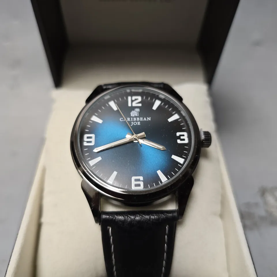 BOXED CARIBBEAN JOE BLUE DIAL WATCH 