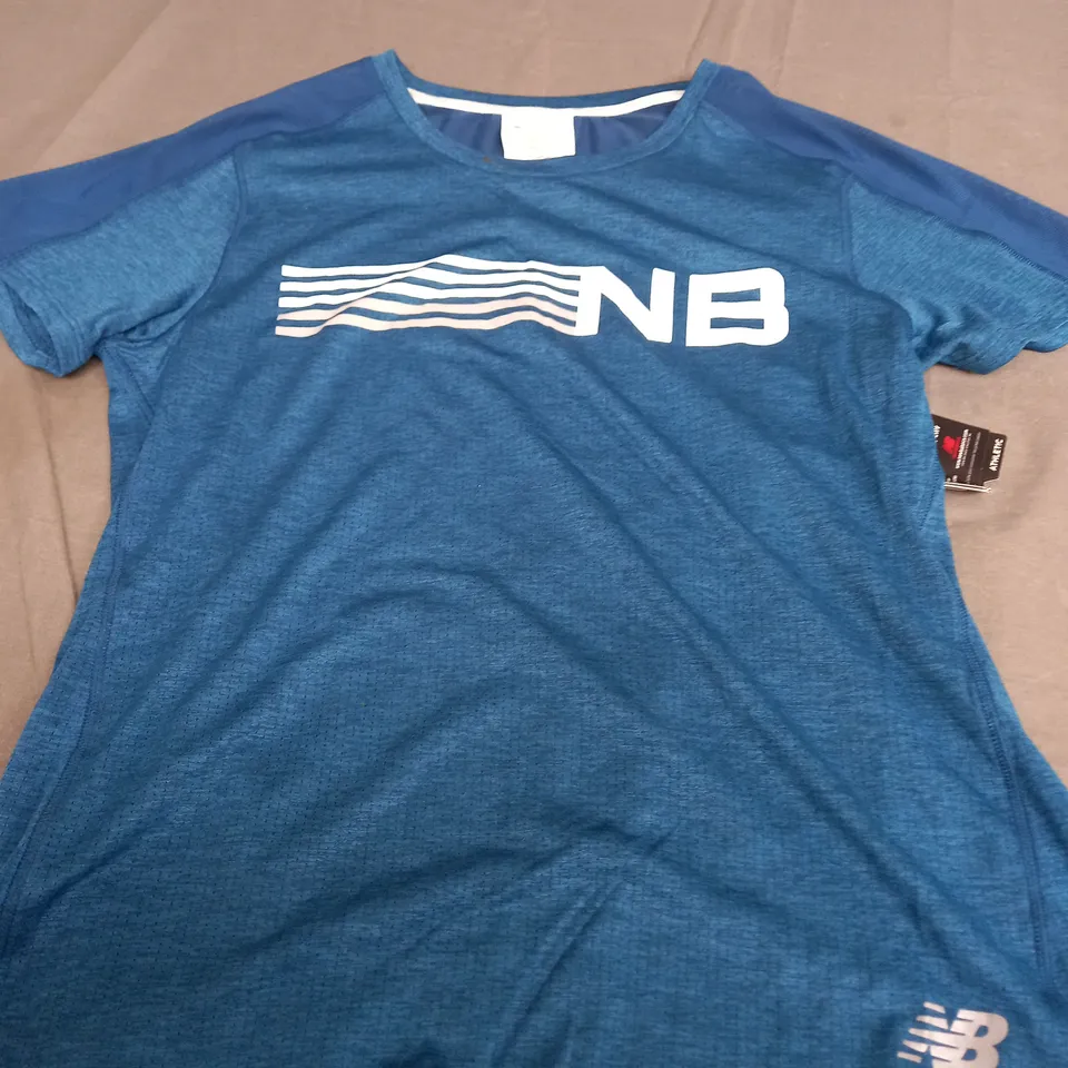 NEW BALANCE RUNNING BLUE T-SHIRT - USA SMALL