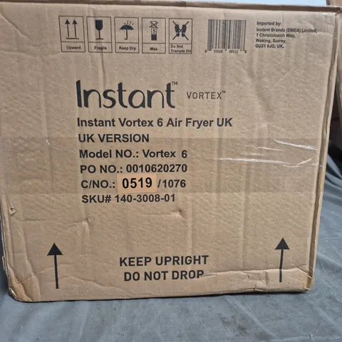 INSTANT VORTEX 6 AIR FRYER UK VERSION – BOXED
