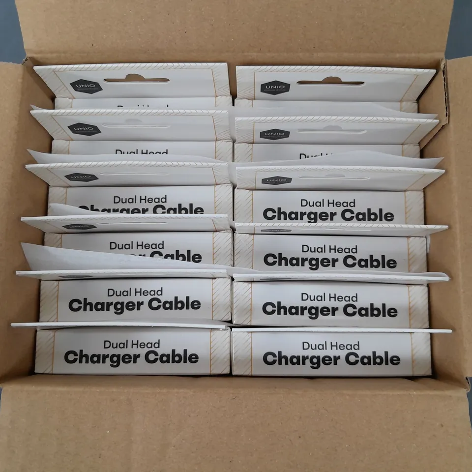 LOT OF 48 BOXED BRAND NEW 1M DUAL HEAD CHARGING CABLES - OMBRE