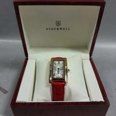 LADIES STOCKWELL WATCH – TEXTURED DIAL WITH SUB DIAL MINUTE HAND – LEATHER STRAP