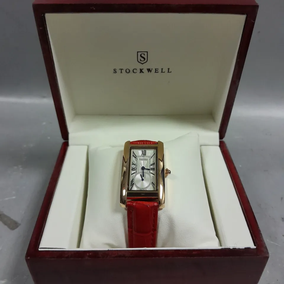 LADIES STOCKWELL WATCH – TEXTURED DIAL WITH SUB DIAL MINUTE HAND – LEATHER STRAP